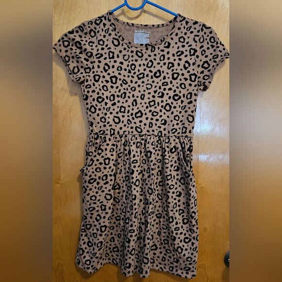 Cat & Jack Black and Brown Fit and Flare Kids Dress L 10/12 - Picture 1 of 5